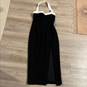 Elegant Black and White Halter NICHOLAS Dress